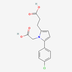 3-[1-(carboxymethyl)-5-(4-chlorophenyl)-1H-pyrrol-2-yl]propanoic acid