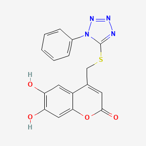 6,7-Dihydroxy-4-[(1-phenyltetrazol-5-yl)sulfanylmethyl]chromen-2-one