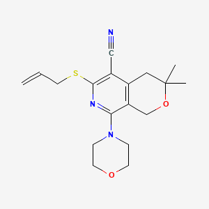 3,3-dimethyl-8-(morpholin-4-yl)-6-(prop-2-en-1-ylsulfanyl)-3,4-dihydro-1H-pyrano[3,4-c]pyridine-5-carbonitrile