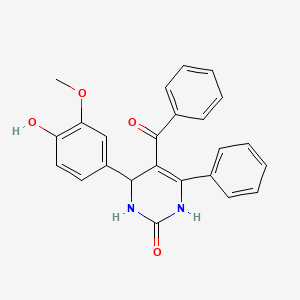 molecular formula C24H20N2O4 B10813514 5-benzoyl-4-(4-hydroxy-3-methoxyphenyl)-6-phenyl-3,4-dihydro-1H-pyrimidin-2-one 