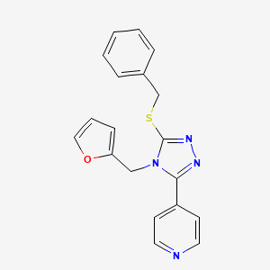 4-[5-Benzylsulfanyl-4-(furan-2-ylmethyl)-1,2,4-triazol-3-yl]pyridine