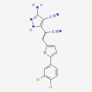 3-amino-5-[1-cyano-2-[5-(3,4-dichlorophenyl)furan-2-yl]ethenyl]-1H-pyrazole-4-carbonitrile