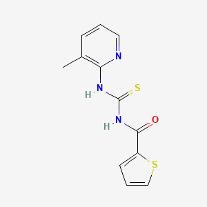 molecular formula C12H11N3OS2 B10813771 N-((3-Methylpyridin-2-yl)carbamothioyl)thiophene-2-carboxamide 