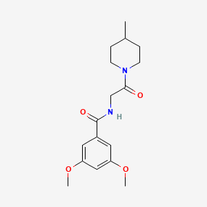 molecular formula C17H24N2O4 B10813860 3,5-dimethoxy-N-[2-(4-methylpiperidin-1-yl)-2-oxoethyl]benzamide 