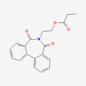 molecular formula C19H17NO4 B10813877 2-(5,7-dioxo-5,7-dihydro-6H-dibenzo[c,e]azepin-6-yl)ethyl propanoate 