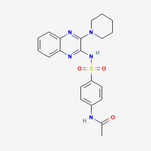 molecular formula C21H23N5O3S B10813961 N-(4-{[(2Z)-3-(piperidin-1-yl)quinoxalin-2(1H)-ylidene]sulfamoyl}phenyl)acetamide 