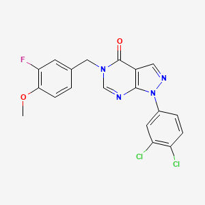 molecular formula C19H13Cl2FN4O2 B10813976 1-(3,4-Dichlorophenyl)-5-[(3-fluoro-4-methoxyphenyl)methyl]pyrazolo[3,4-d]pyrimidin-4-one 