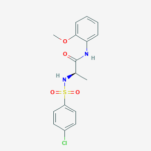 molecular formula C16H17ClN2O4S B10814008 (2R)-2-[(4-chlorophenyl)sulfonylamino]-N-(2-methoxyphenyl)propanamide 