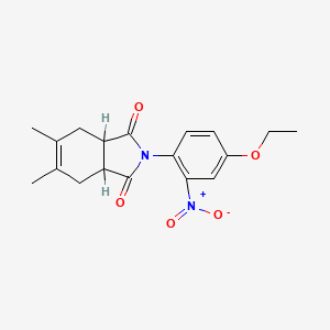 molecular formula C18H20N2O5 B10814023 2-(4-Ethoxy-2-nitrophenyl)-5,6-dimethyl-3a,4,7,7a-tetrahydroisoindole-1,3-dione 