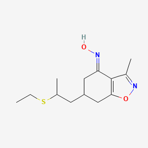 molecular formula C13H20N2O2S B10814083 (NE)-N-[6-(2-ethylsulfanylpropyl)-3-methyl-6,7-dihydro-5H-1,2-benzoxazol-4-ylidene]hydroxylamine 