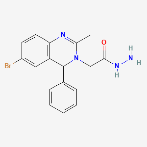 molecular formula C17H17BrN4O B10814108 2-(6-Bromo-2-methyl-4-phenyl-3,4-dihydroquinazolin-3-yl)acetohydrazide 