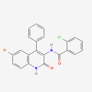 N-(6-bromo-2-oxo-4-phenyl-1,2-dihydroquinolin-3-yl)-2-chlorobenzamide