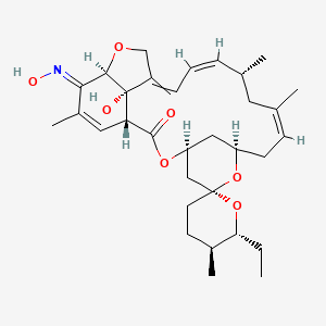 molecular formula C32H45NO7 B10814148 (1R,4S,5'S,6R,6'R,8R,10Z,13R,14Z,20R,21E,24S)-6'-ethyl-24-hydroxy-21-hydroxyimino-5',11,13,22-tetramethylspiro[3,7,19-trioxatetracyclo[15.6.1.14,8.020,24]pentacosa-10,14,16,22-tetraene-6,2'-oxane]-2-one 