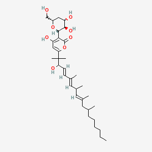 3-(4-Deoxy-xylo-hexopyranosyl)-4-hydroxy-6-(2-hydroxy-1,1,5,7,9,11-hexamethyl-3,5,8-heptadecatrienyl)-2H-pyran-2-one