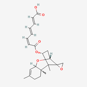 molecular formula C23H28O6 B10814196 (2E,4E,6Z)-8-oxo-8-[(2R,7R,9R,11R)-1,2,5-trimethylspiro[8-oxatricyclo[7.2.1.02,7]dodec-5-ene-12,2'-oxirane]-11-yl]oxyocta-2,4,6-trienoic acid 