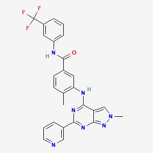 4-methyl-3-[(2-methyl-6-pyridin-3-ylpyrazolo[3,4-d]pyrimidin-4-yl)amino]-N-[3-(trifluoromethyl)phenyl]benzamide