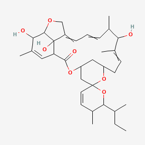 molecular formula C34H48O8 B10814231 2-Butan-2-yl-12',21',24'-trihydroxy-3,11',13',22'-tetramethylspiro[2,3-dihydropyran-6,6'-3,7,19-trioxatetracyclo[15.6.1.14,8.020,24]pentacosa-10,14,16,22-tetraene]-2'-one 