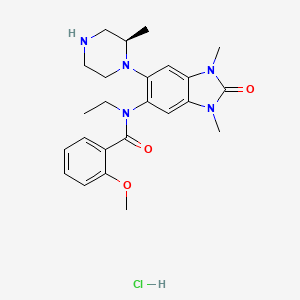 N-[1,3-dimethyl-6-[(2R)-2-methylpiperazin-1-yl]-2-oxobenzimidazol-5-yl]-N-ethyl-2-methoxybenzamide;hydrochloride