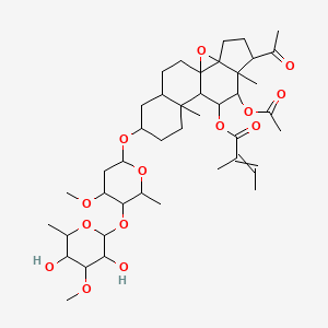 [6-acetyl-8-acetyloxy-14-[5-(3,5-dihydroxy-4-methoxy-6-methyloxan-2-yl)oxy-4-methoxy-6-methyloxan-2-yl]oxy-7,11-dimethyl-2-oxapentacyclo[8.8.0.01,3.03,7.011,16]octadecan-9-yl] 2-methylbut-2-enoate