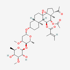 [(1S,3R,6S,7S,8S,9S,10S,11S,14S,16S)-6-acetyl-8-acetyloxy-14-[(2R,4R,5R,6R)-5-[(2S,3R,4R,5R,6R)-3,5-dihydroxy-4-methoxy-6-methyloxan-2-yl]oxy-4-methoxy-6-methyloxan-2-yl]oxy-7,11-dimethyl-2-oxapentacyclo[8.8.0.01,3.03,7.011,16]octadecan-9-yl] (E)-2-methylbut-2-enoate