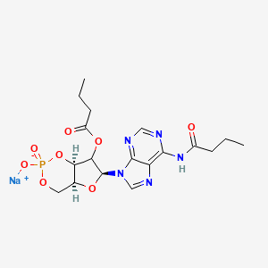 sodium;[(4aS,6S,7aR)-6-[6-(butanoylamino)purin-9-yl]-2-oxido-2-oxo-4a,6,7,7a-tetrahydro-4H-furo[3,2-d][1,3,2]dioxaphosphinin-7-yl] butanoate