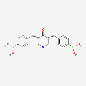 molecular formula C20H21B2NO5 B10814463 [4-[[5-[(4-Boronophenyl)methylidene]-1-methyl-4-oxopiperidin-3-ylidene]methyl]phenyl]boronic acid 