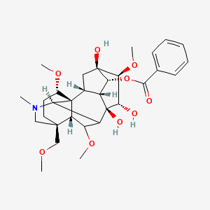 [(1S,2R,3R,4R,5R,6S,7S,8R,10R,13S,16S,17R,18R)-5,7,8-trihydroxy-6,16,18-trimethoxy-13-(methoxymethyl)-11-methyl-11-azahexacyclo[7.7.2.12,5.01,10.03,8.013,17]nonadecan-4-yl] benzoate