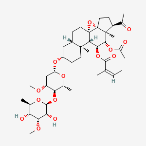 [(1S,3R,6R,7S,8S,9S,10S,11S,14S,16S)-6-acetyl-8-acetyloxy-14-[(2R,4R,5R,6R)-5-[(2S,3R,4R,5R,6R)-3,5-dihydroxy-4-methoxy-6-methyloxan-2-yl]oxy-4-methoxy-6-methyloxan-2-yl]oxy-7,11-dimethyl-2-oxapentacyclo[8.8.0.01,3.03,7.011,16]octadecan-9-yl] (Z)-2-methylbut-2-enoate