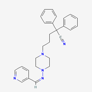 molecular formula C27H29N5 B10814510 2,2-diphenyl-5-[4-[(Z)-pyridin-3-ylmethylideneamino]piperazin-1-yl]pentanenitrile 