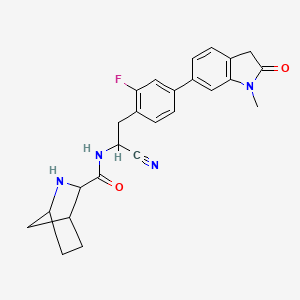 N-[1-cyano-2-[2-fluoro-4-(1-methyl-2-oxo-3H-indol-6-yl)phenyl]ethyl]-2-azabicyclo[2.2.1]heptane-3-carboxamide