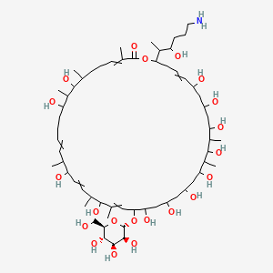 42-(6-amino-3-hydroxyhexan-2-yl)-8,10,16,20,24,26,28,30,32,34,36,38-dodecahydroxy-3,7,9,15,19,21,31,33-octamethyl-23-[(2S,3S,4S,5S,6R)-3,4,5-trihydroxy-6-(hydroxymethyl)oxan-2-yl]oxy-1-oxacyclodotetraconta-3,13,17,21,39-pentaen-2-one