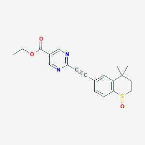 ethyl 2-[2-(4,4-dimethyl-1-oxo-2,3-dihydrothiochromen-6-yl)ethynyl]pyrimidine-5-carboxylate