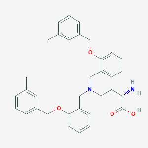 molecular formula C34H38N2O4 B10814809 (2S)-2-amino-4-[bis[[2-[(3-methylphenyl)methoxy]phenyl]methyl]amino]-butanoic acid 