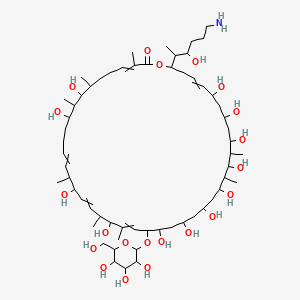 42-(6-Amino-3-hydroxyhexan-2-yl)-8,10,16,20,24,26,28,30,32,34,36,38-dodecahydroxy-3,7,9,15,19,21,31,33-octamethyl-23-[3,4,5-trihydroxy-6-(hydroxymethyl)oxan-2-yl]oxy-1-oxacyclodotetraconta-3,13,17,21,39-pentaen-2-one