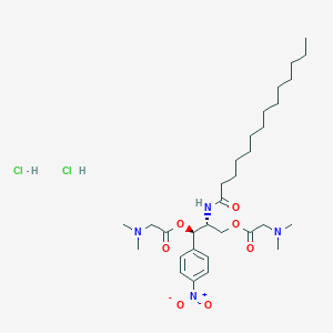 molecular formula C31H54Cl2N4O7 B10814846 [(2R,3R)-3-[2-(dimethylamino)acetyl]oxy-3-(4-nitrophenyl)-2-(tetradecanoylamino)propyl] 2-(dimethylamino)acetate;dihydrochloride 