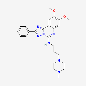 molecular formula C25H31N7O2 B10814847 (8,9-Dimethoxy-2-phenyl-[1,2,4]triazolo[1,5-c]quinazolin-5-yl)-[3-(4-methylpiperazino)propyl]amine 