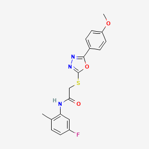 N-(5-fluoro-2-methylphenyl)-2-[[5-(4-methoxyphenyl)-1,3,4-oxadiazol-2-yl]sulfanyl]acetamide