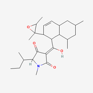 molecular formula C26H39NO4 B10814859 (3Z)-5-butan-2-yl-3-[[2-(2,3-dimethyloxiran-2-yl)-6,8-dimethyl-1,2,4a,5,6,7,8,8a-octahydronaphthalen-1-yl]-hydroxymethylidene]-1-methylpyrrolidine-2,4-dione 