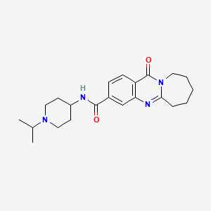 molecular formula C22H30N4O2 B10814885 12-oxo-N-[1-(propan-2-yl)piperidin-4-yl]-6H,7H,8H,9H,10H,12H-azepino[2,1-b]quinazoline-3-carboxamide 