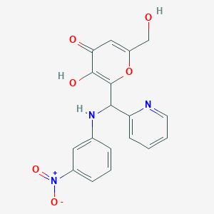 3-Hydroxy-6-(hydroxymethyl)-2-[(3-nitroanilino)-pyridin-2-ylmethyl]pyran-4-one