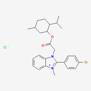 molecular formula C26H32BrClN2O2 B10814979 2-(4-Bromophenyl)-1-(2-((2-isopropyl-5-methylcyclohexyl)oxy)-2-oxoethyl)-3-methyl-1h-benzo[d]imidazol-3-ium chloride 