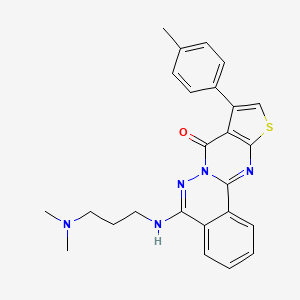 8-[3-(dimethylamino)propylamino]-13-(4-methylphenyl)-15-thia-9,10,17-triazatetracyclo[8.7.0.02,7.012,16]heptadeca-1(17),2,4,6,8,12(16),13-heptaen-11-one