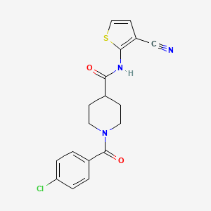 1-(4-chlorobenzoyl)-N-(3-cyanothiophen-2-yl)piperidine-4-carboxamide