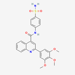 molecular formula C25H23N3O6S B10815004 N-(4-sulfamoylphenyl)-2-(3,4,5-trimethoxyphenyl)quinoline-4-carboxamide 