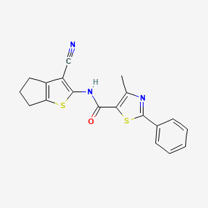 N-(3-cyano-5,6-dihydro-4H-cyclopenta[b]thiophen-2-yl)-4-methyl-2-phenylthiazole-5-carboxamide