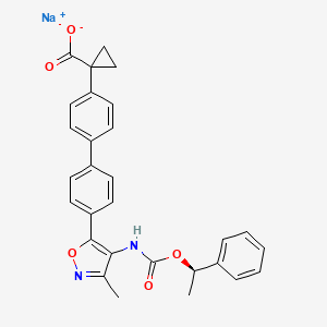 sodium;1-[4-[4-[3-methyl-4-[[(1R)-1-phenylethoxy]carbonylamino]-1,2-oxazol-5-yl]phenyl]phenyl]cyclopropane-1-carboxylate