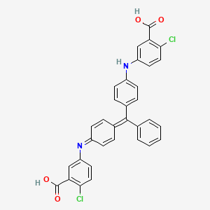 molecular formula C33H22Cl2N2O4 B10815167 5-[[4-[[4-[(3-Carboxy-4-chlorophenyl)amino]phenyl]phenylmethylene]-2,5-cyclohexadien-1-ylidene]amino]-2-chlorobenzoic acid CAS No. 55811-23-9