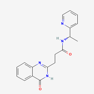 molecular formula C18H18N4O2 B10815169 3-(4-Oxo-3,4-Dihydroquinazolin-2-Yl)-N-[(1s)-1-(Pyridin-2-Yl)ethyl]propanamide 