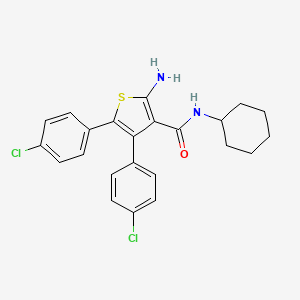 2-amino-4,5-bis(4-chlorophenyl)-N-cyclohexylthiophene-3-carboxamide