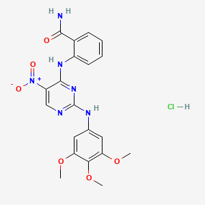 2-({5-Nitro-2-[(3,4,5-trimethoxyphenyl)amino]pyrimidin-4-yl}amino)benzamide hydrochloride